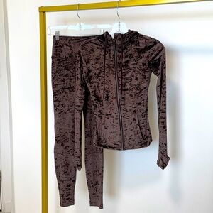 Lululemon SET French Press Crushed Velvet Define Jacket & Wunder Lounge HR Pants